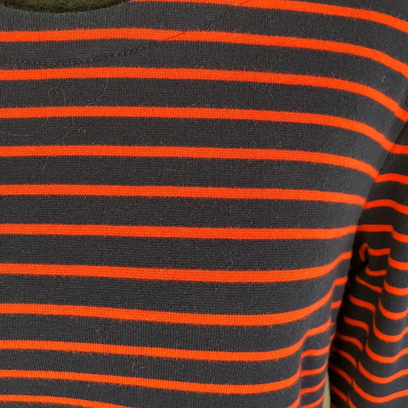 J. Crew preppy navy and red striped a line long sleeve dress. Size small - Picture 2 of 4